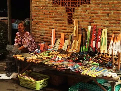 Traditional market at Sukoharjo, Central Java, Indonesia Stock-Fotos