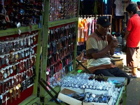 Traditional market at Sukoharjo, Central Java, Indonesia Foto stock