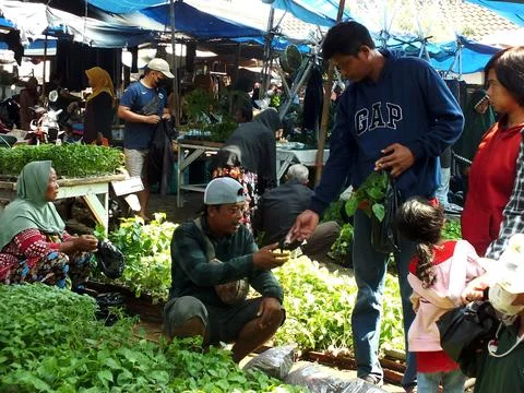Traditional market at Sukoharjo, Central Java, Indonesia Foto stock