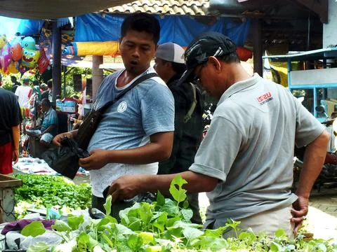 Traditional market at Sukoharjo, Central Java, Indonesia 写真素材