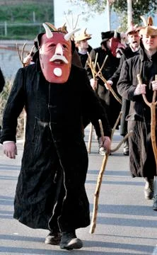 Traditional masks of Sardinia. Stock Photos