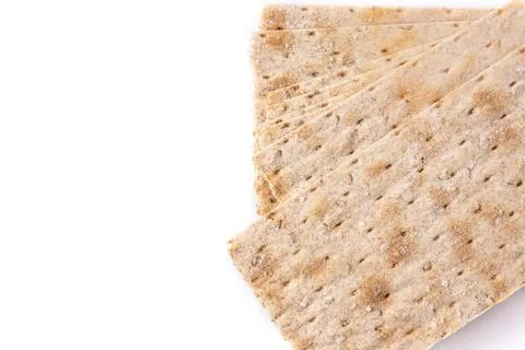 Traditional matzah bread pattern and heart shaped matzah Stock Photos