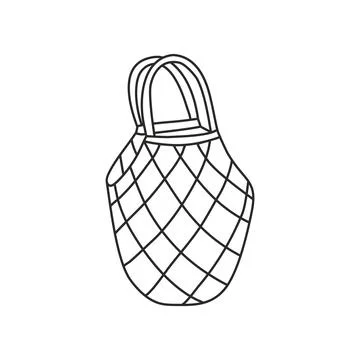 Traditional mesh vegetable bag イラスト素材