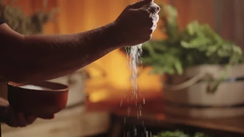 Traditional Methods Of Curing Spinal Disease In Steam Bath, Relax And Detox In Stock Footage 246391415