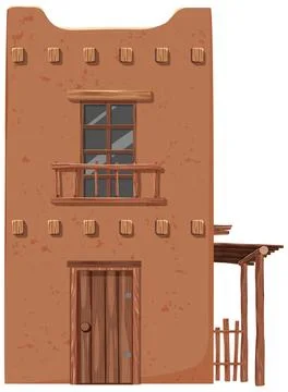 Traditional Mexican Adobe House Ilustración de archivo