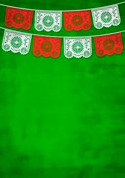 Traditional Mexican paper decoration background with old paper texture. Stock Illustration