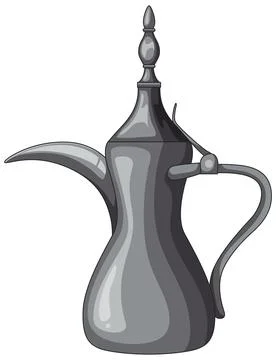 Traditional Middle Eastern Coffee Pot Vector Illustration Stock Illustration