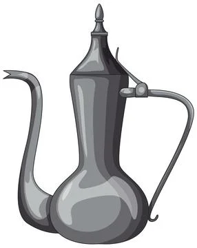 Traditional Middle Eastern Coffee Pot Vector Illustration Stock Illustration