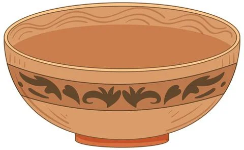 Traditional Middle Eastern Decorative Ceramic Bowl Illustration 스톡 일러스트