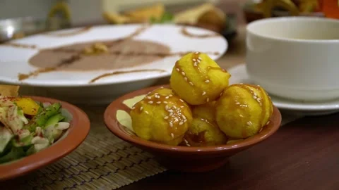 Traditional Middle Eastern Dessert Stock Footage 319949007