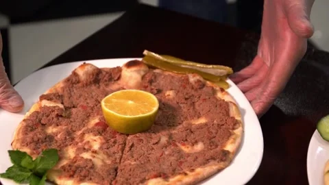 Traditional Middle Eastern Dish Presentation Stock Footage 319207395