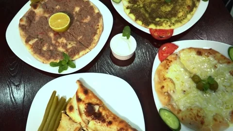 Traditional Middle Eastern Dishes Video stock 319207159