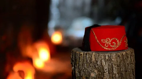 Traditional middle eastern hat Video stock 129804830