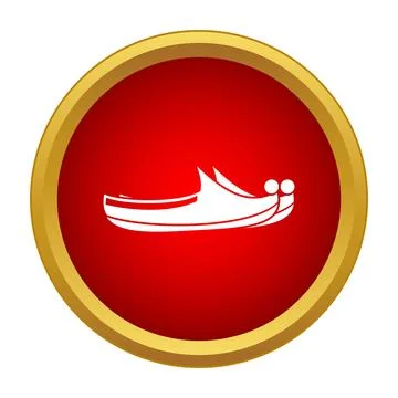 Traditional middle eastern slipper icon in red circle Stock Illustration