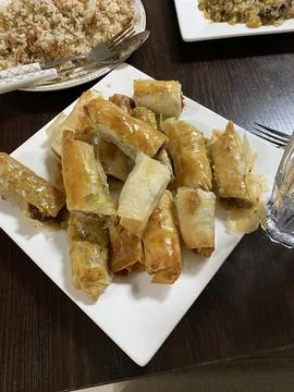 Traditional Middle Eastern Sweets with Nuts and Pastry Stock Photos