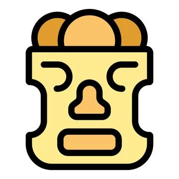 Traditional moai statue emerging from easter island soil Stock Illustration