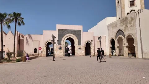 Traditional Moroccan Architecture at Souk El Had Agadir  May 6, 2026 스톡 동영상 335587844