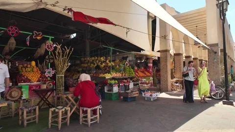 Traditional Moroccan Gateway at Souk El Had Market, Agadir  June 12, 2026 Stock Footage 337676660