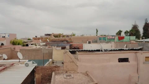 Traditional Moroccan Rooftop View in Marrakech Video stock 313500822