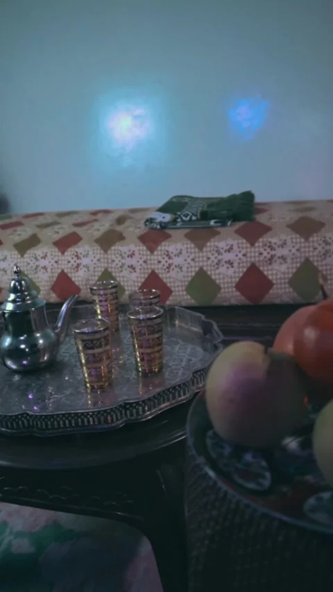 “Traditional Moroccan Tea Setting with Fruit” Stock Footage 303967761