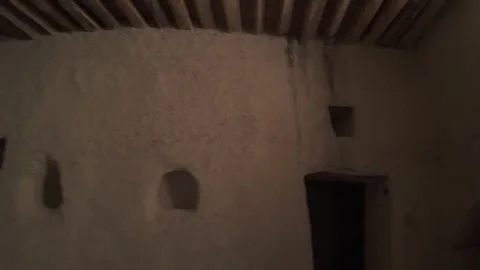 A traditional mud-brick room from Harat Al-Bilad in the Wilayat of Manah Stock Footage 335923191