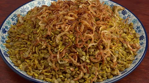 Traditional Mujaddara dish. Stock-Footage 331290113
