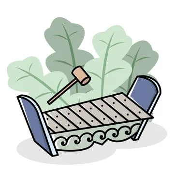 A traditional musical instrument from Java, Indonesia called gambang Stockillustratie