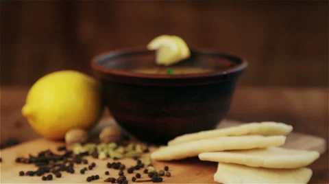 Traditional national dish first. Image of the first hot meal. Stock Footage 48482467