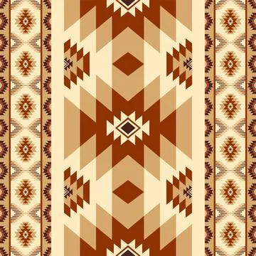 Traditional Native American geometric pattern in warm earthy tones Stock Illustration