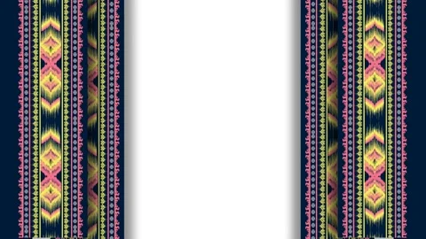 Traditional Native American Indigenous Fabric Pattern Border Background Fram Stock Footage 345488183