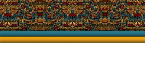 Traditional Native American Pattern Border Frame Banner with Blank Copy Spa.. Stock Illustration