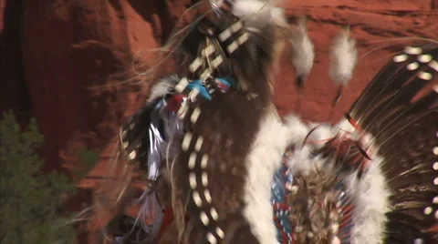 Traditional Native American Powwow Dancer Male Stock Footage