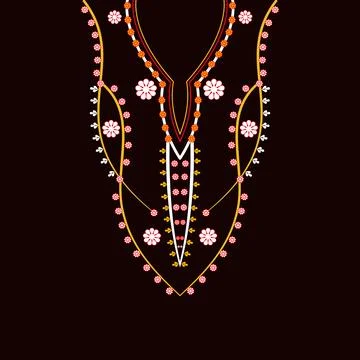 Traditional neckline design Stock Illustration