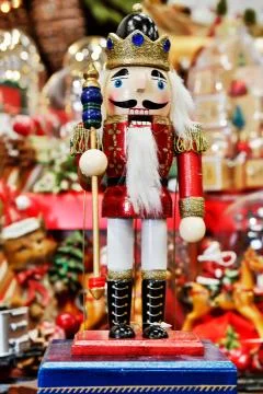 Traditional nutcracker doll with glitters Stock Photos