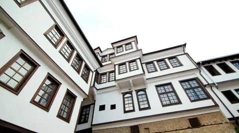 Traditional Ohrid houses in Macedonia (pan shoot) Stock-Footage 59778939