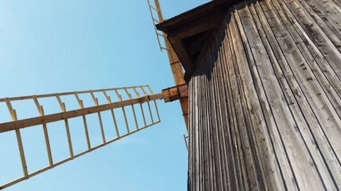 Traditional old Poland rustic windmill Stock Footage 133800777