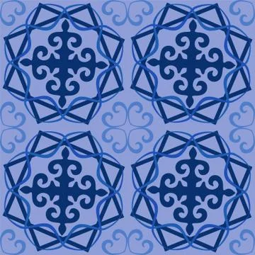 Traditional ornament seamless pattern,  raster illustration. Stock-Illustration