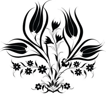 Traditional ottoman design with a pattern of black Stock Illustration