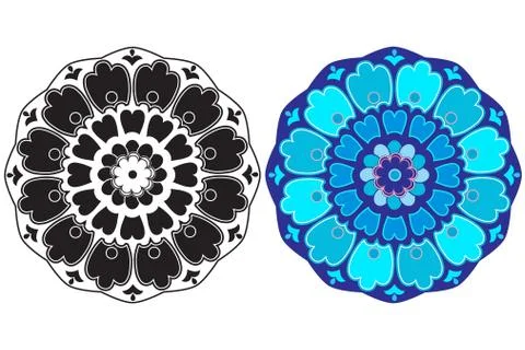 Traditional ottoman design with a pattern of one Stock Illustration