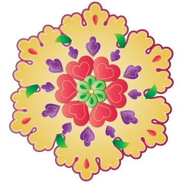 Traditional ottoman design with a pattern of two Stock Illustration