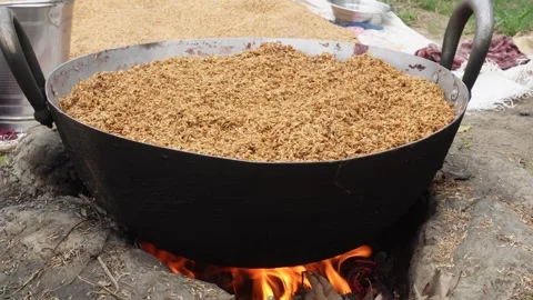 Traditional paddy steaming Stock Footage 342280065