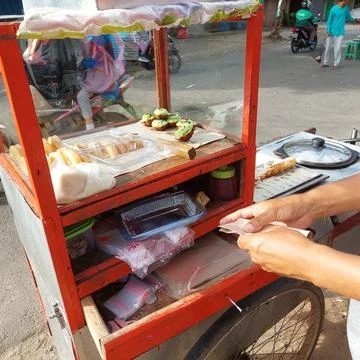 Traditional "pancong" cake from Java, Indonesia Fotos Stock