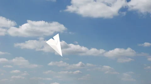 A Traditional Paper Airplane Does A Loop. Stock Footage 48700086