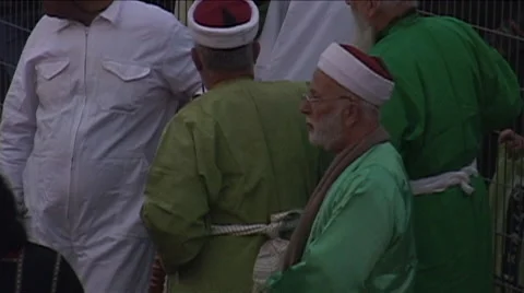 Traditional Passover Ceremony for the ancient Samaritans Stock Footage 50899414
