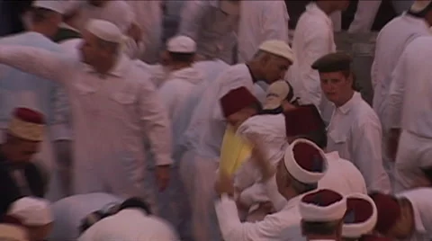 Traditional Passover Ceremony for the ancient Samaritans Stock Footage 50899953