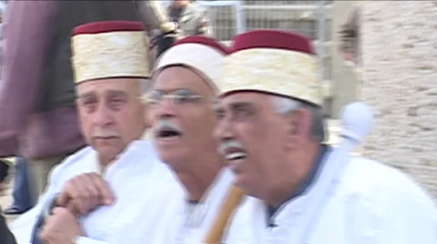 Traditional Passover Ceremony for the ancient Samaritans Stock Footage 50907906