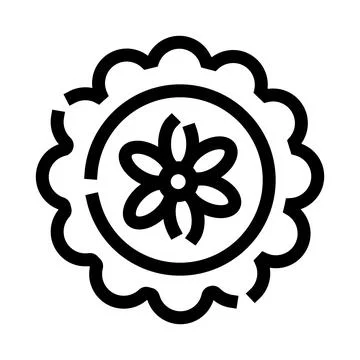 Traditional pastry icon with flower pattern design Stock Illustration