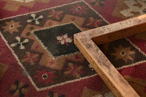 A traditional patterned carpet. Stock Photos