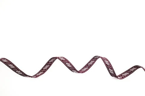 Traditional Patterned Ribbon. Traditional latvian midsummer celebration called Stock-Fotos