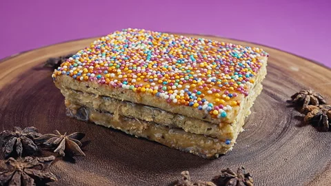 Traditional Peruvian Turron de Doña Pepa Dessert. Stock-Footage 344989502